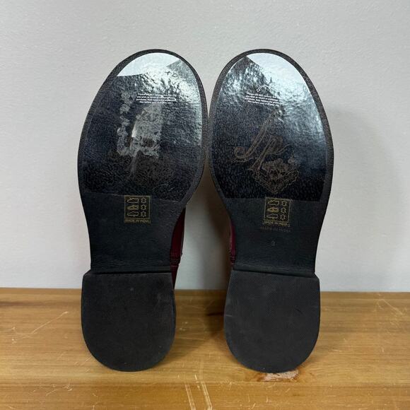 Free People Isla Moto Boot in Wild Mulberry Leather Women's Size 9 - Picture 8 of 8